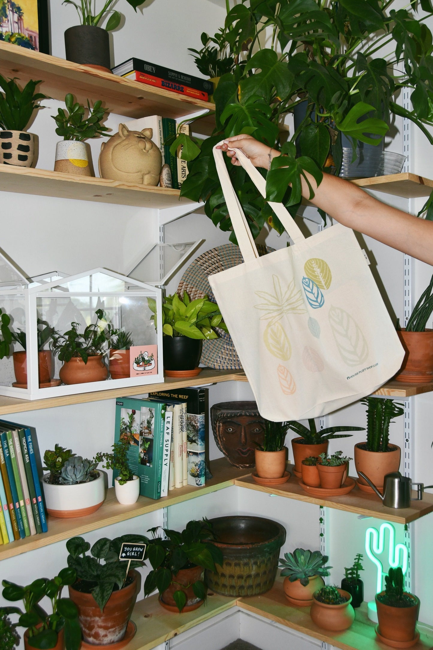 Pastel Leaves Tote Bag - Tote-ally Pastellicious, Durable Cotton Tote with Reinforced Handles