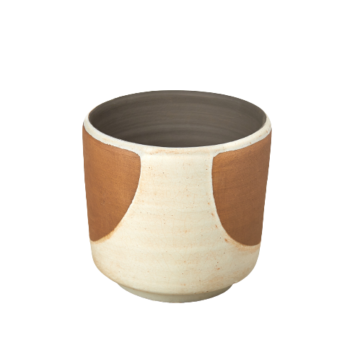 Sonora Pot - 5.75 Inch - Two-Tone Terracotta Tango: Hand-Glazed Ceramic Pot with Simple Lines